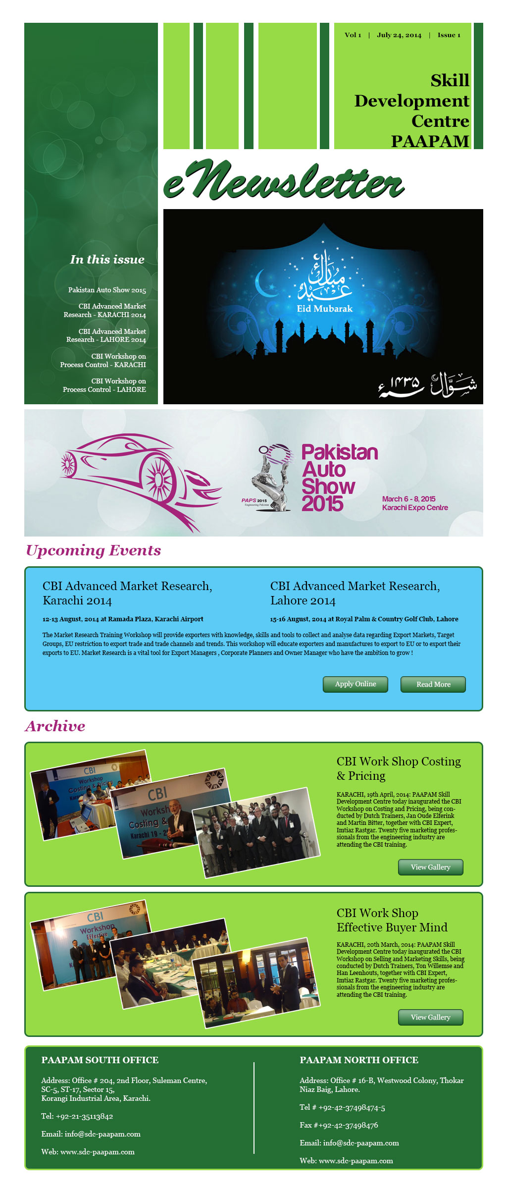 SDC PAAPAM eNewsletter, Issue 1